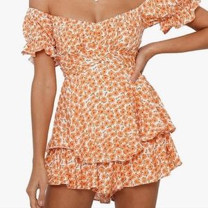 Romper Off Shoulder Ruffle Chiffon Shorts Jumpsuit Playsuits